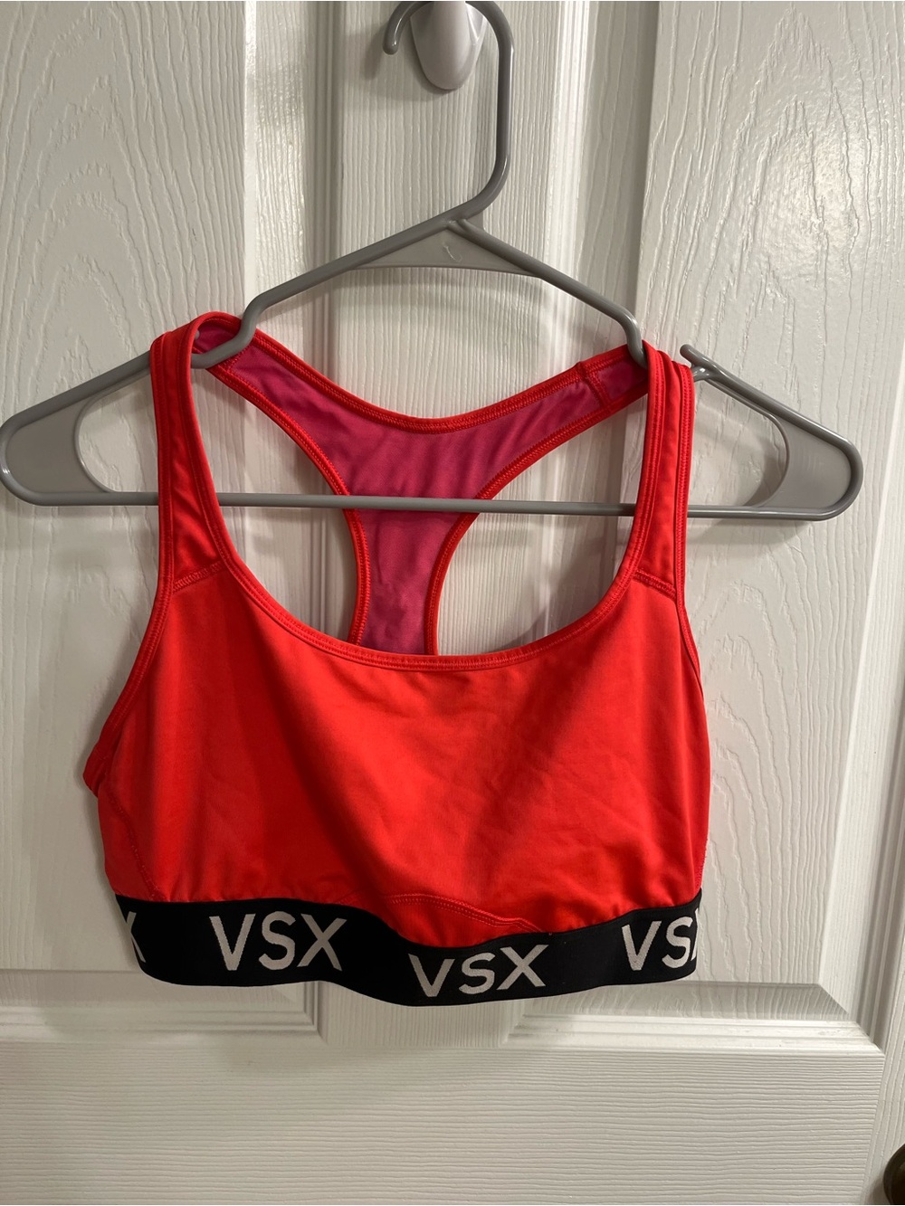 VSX Reddish Pink Racerback Sports Bra with Branded Elastic